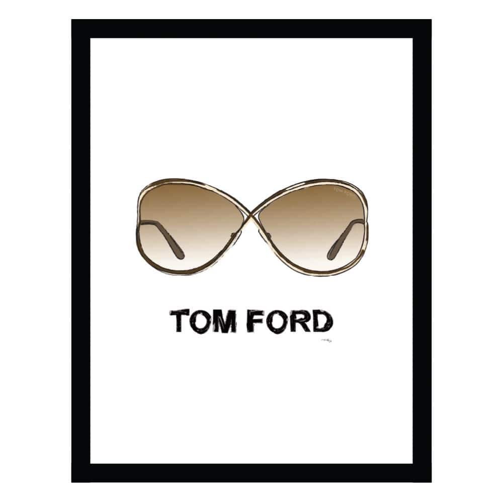 Tom Ford Designer Sunglasses Black Framed Abstract Print