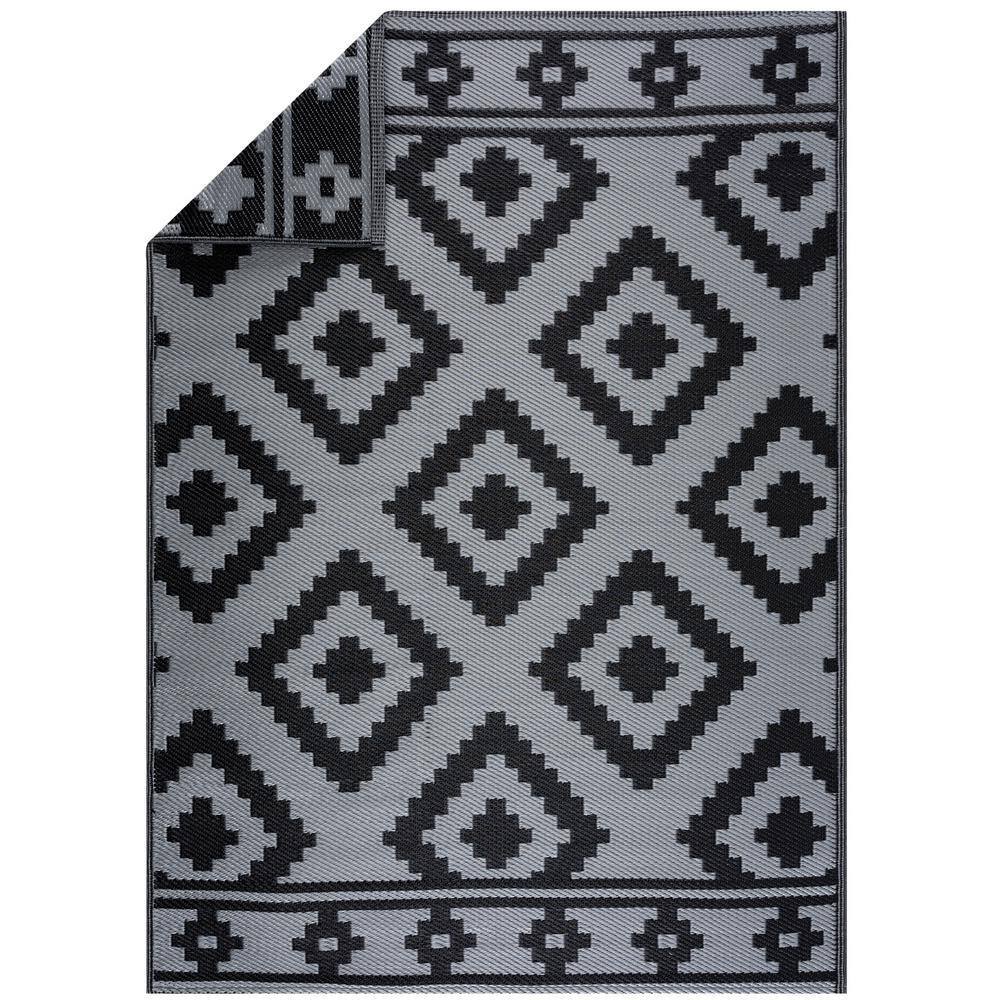 PLAYA RUG Milan Design Black and Gray 4 ft. x 6 ft. Size 100% Eco ...