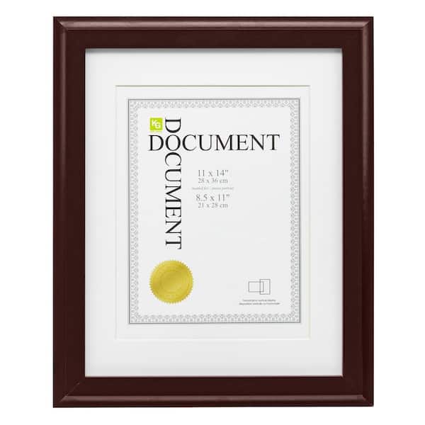 KG Oxford Wood Document Frame - Espresso, 11" by 14" Matted for 8.5" by 11", 8-Pack