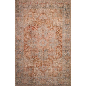Cayetana Rust 4 ft. x 6 ft. Transitional Moroccan Machine Washable Area Rug