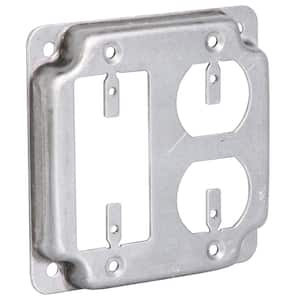 4 In. Square Cover, Exposed Work, 1 GFCI And 1 Toggle Switch | 814C | Raco