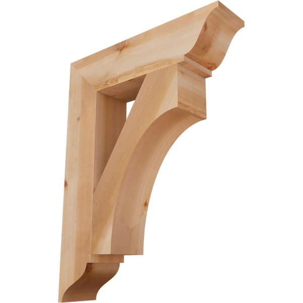 Ekena Millwork 5.5 in. x 34 in. x 26 in. Western Red Cedar Westlake Traditional Smooth Bracket