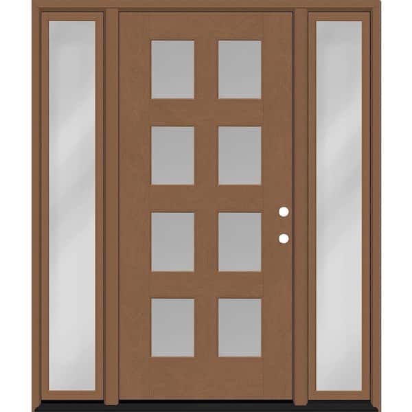 Regency 68 in. x 80 in. 8L Modern Clear Glass LHIS AutumnWh Stain Fiberglass Prehung Front Door w/Clear14in. SLs 4-9/16
