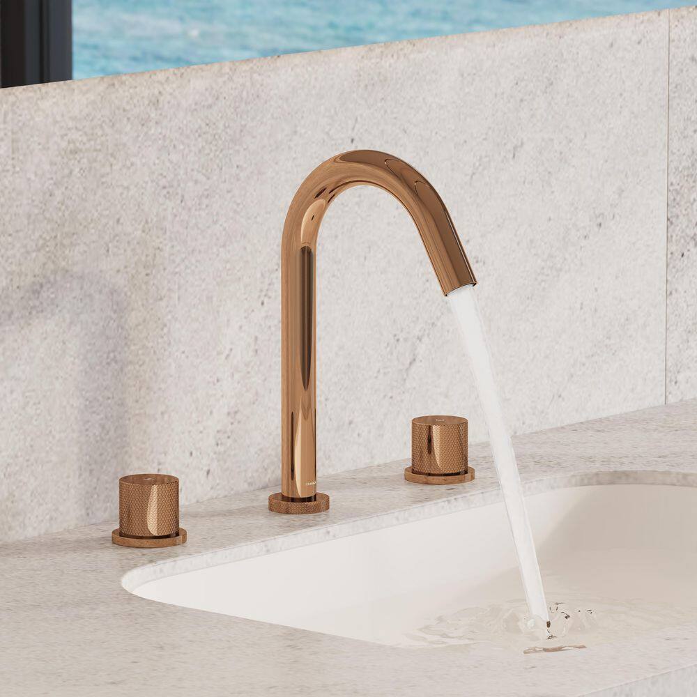 Angelsey 8 in. Widespread Double Handles Bathroom Faucet in Rose Gold Valve Included (1-Pack) price history on PriceWatchPro