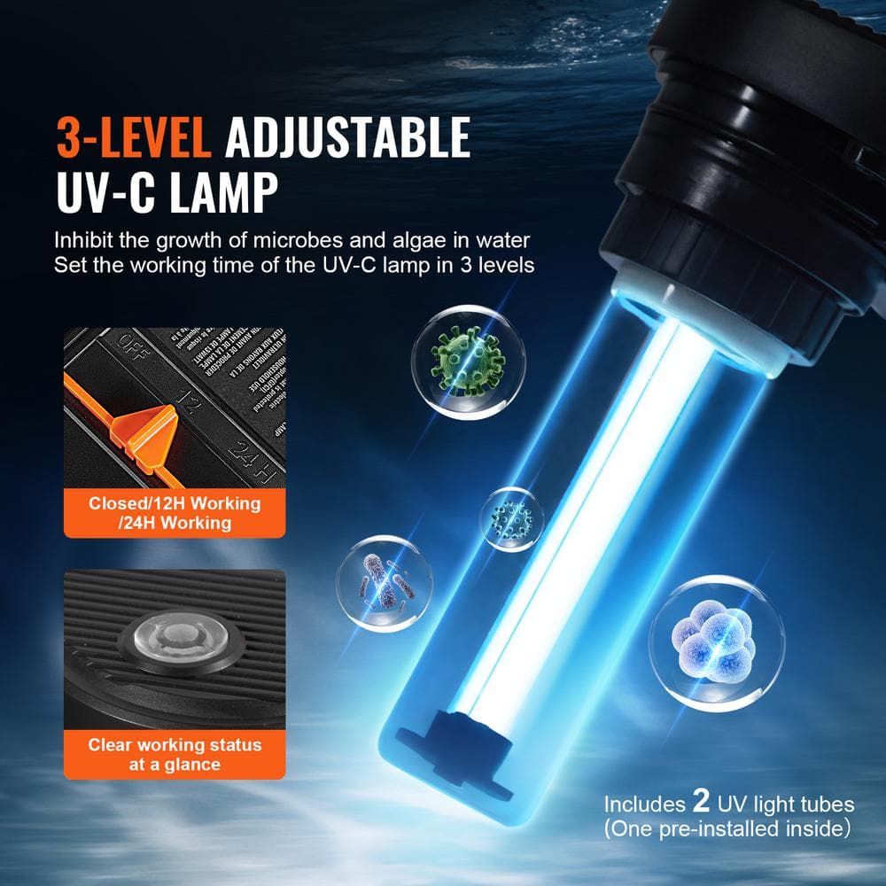 Black and Orange 11" Bio Pressure Pond Filter with UV Light