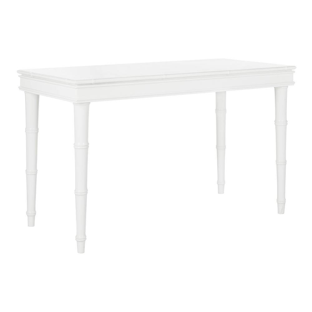 White Wooden Writing Desk with Single Drawer