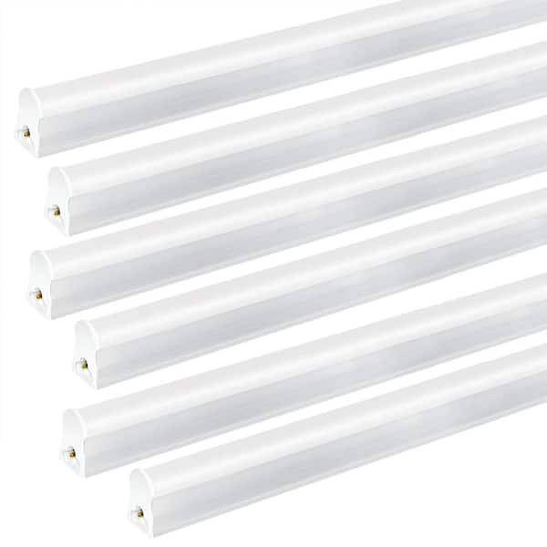 Bieuoram 4 ft. 80-Watt Equivalent T5 LED White Shop Light, 2200 Lumen 5000K Linkable ETL Listed Office Garage Shop Light (6-Pack)