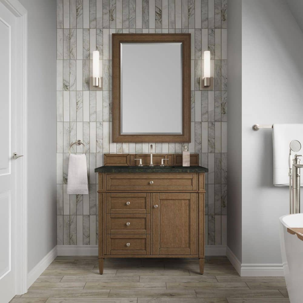 Brittany 36.0 in. Single Bath Vanity in Saddle Brown with Phantome Engineered Composite Top price history on PriceWatchPro
