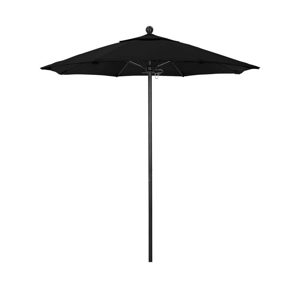 7.5 ft. Black Aluminum Commercial Market Patio Umbrella with Fiberglass Ribs and Push Lift in Black Olefin price history on PriceWatchPro