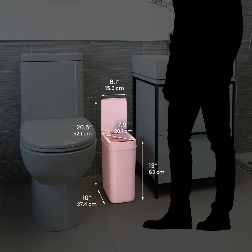 iTouchless 3 Gallon Pink Plastic Touchless Sensor Trash Can