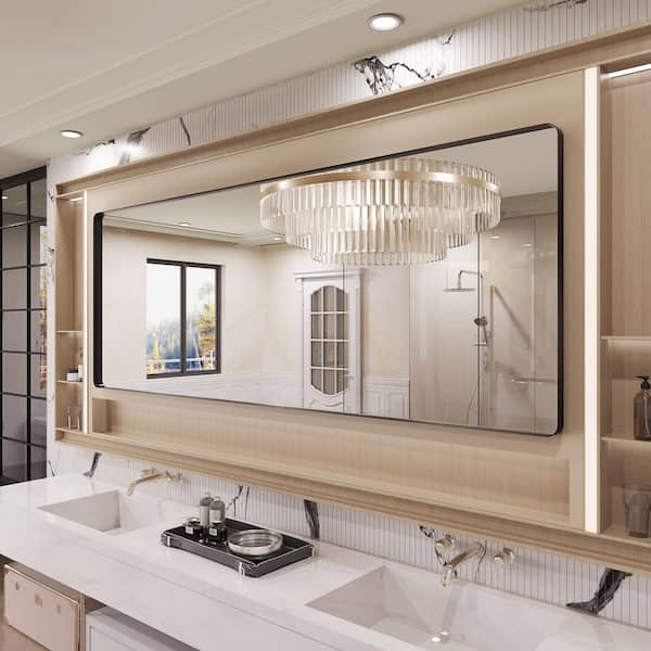 Rizitoc 84 in. W x 32 in. H Rounded Rectangle Framed Wall Bathroom