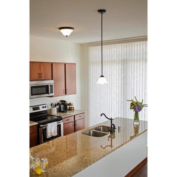 Millbridge 13'' Bronze Alabaster Glass Bowl Ceiling Light