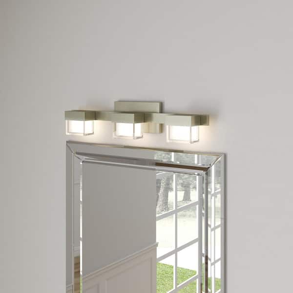 Home Decorators Collection 3-Light Brushed Nickel LED Bath Vanity Light