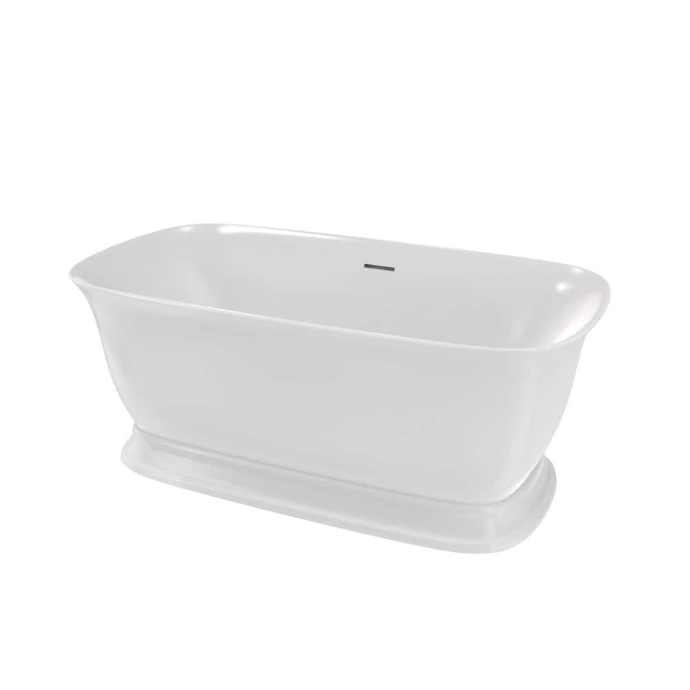 Ascend 67" White Acrylic Freestanding Double Slipper Bathtub