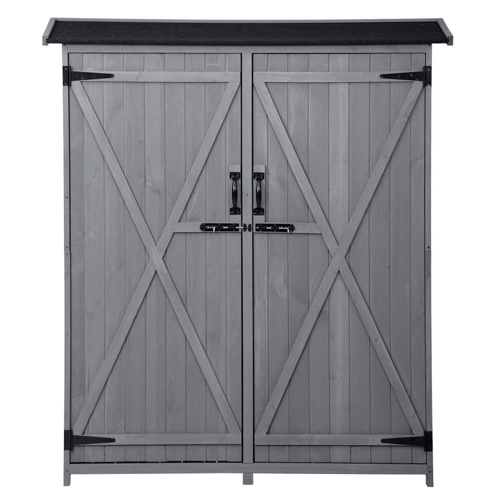 5.3 ft. W x 4.6 ft. D Wood Garden Outdoor Storage Shed with Lockable Door G