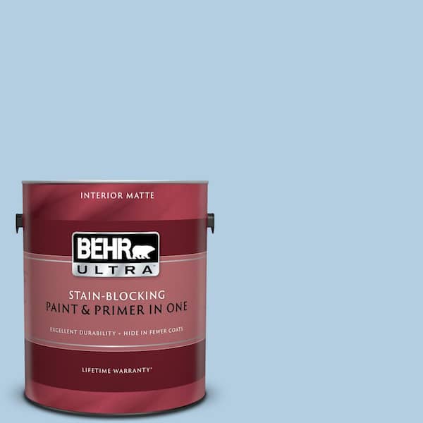BEHR ULTRA 1 gal. #UL230-10 Crystal Waters Matte Interior Paint and Primer in One