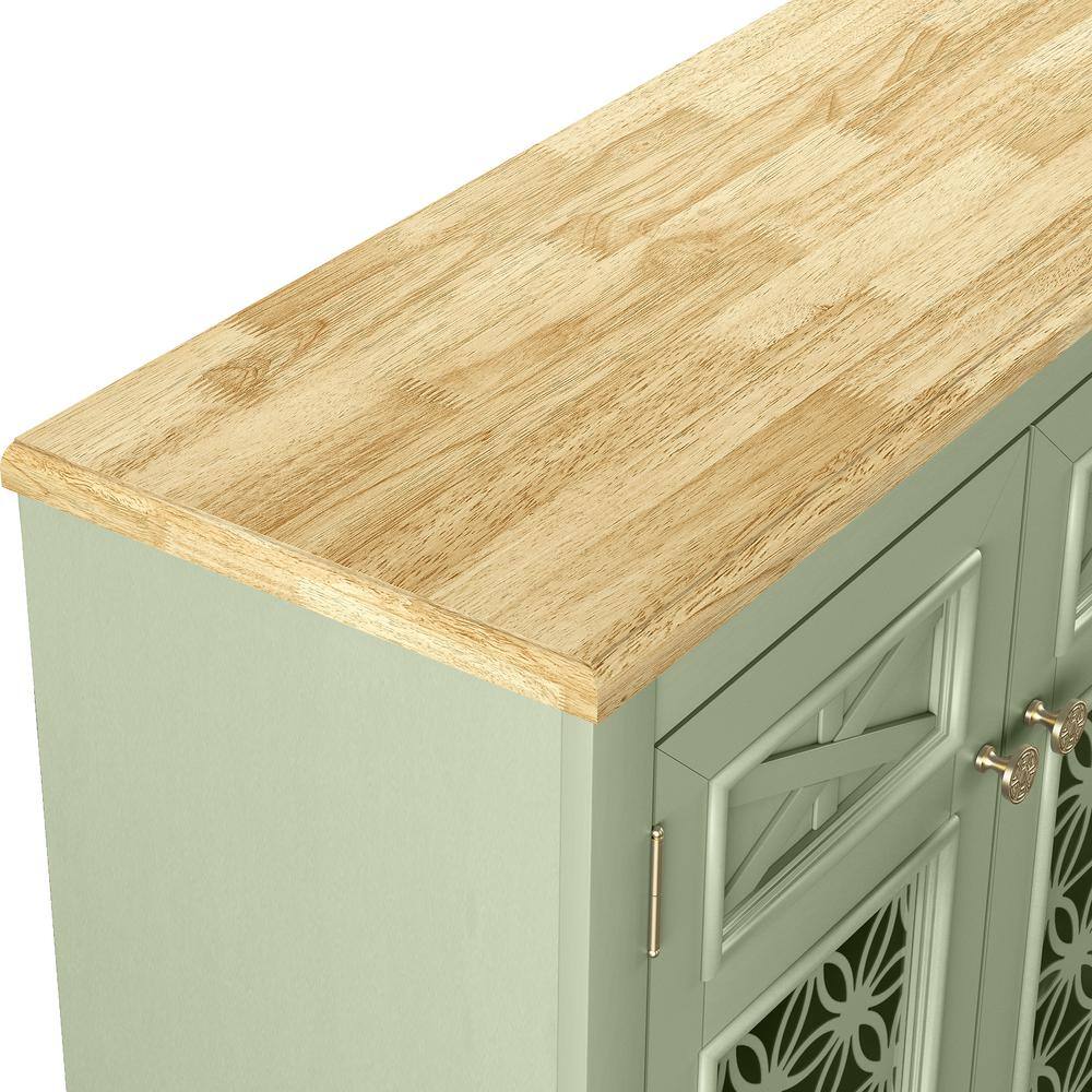 Festivo 57" Green Vintage Wood Buffet Sideboard Cabinet