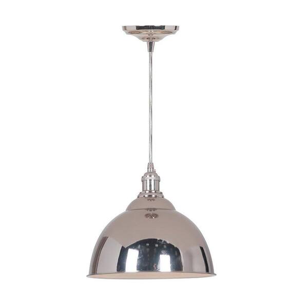 Home Decorators Collection Canady 1-Light Polished Nickel Pendant