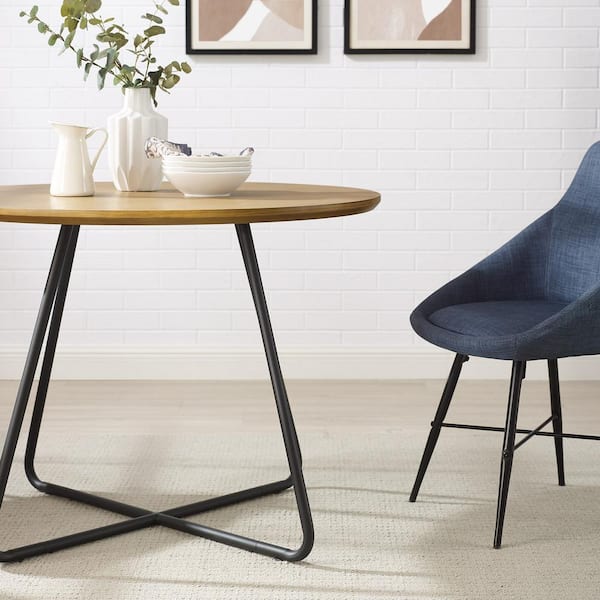 Modern Minimalist English Ash Wood 40 in. Cross Legs Dining Table, Seats 4