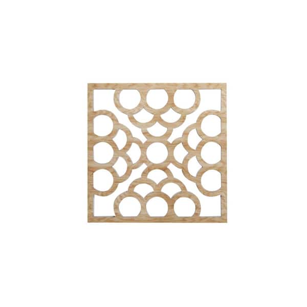 Ekena Millwork 23-3/8" x 23-3/8" x 1/4" Large Harlingen Decorative Fretwork Wood Wall Panels, Red Oak (20-Pack)