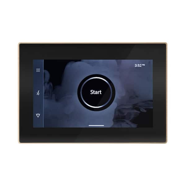 Unbranded iSteamX Steam Shower Control and Aroma Glass SteamHead in Black Brushed Bronze