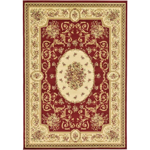 Unique Loom Versailles Phillipe Red 7' 0 x 10' 0 Area Rug