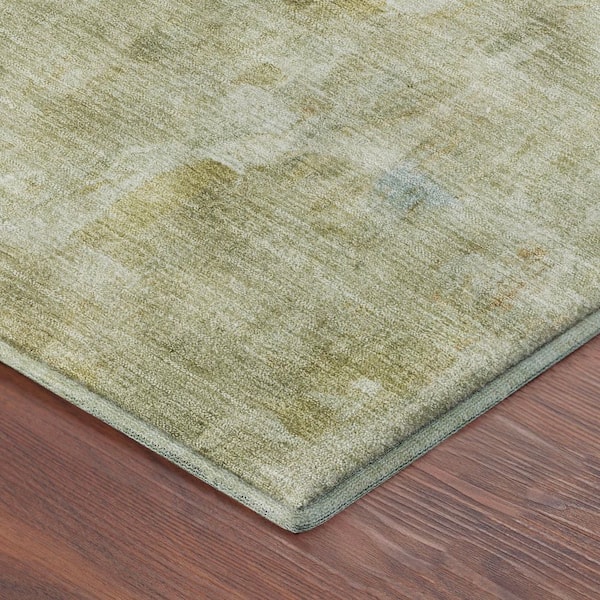 Mayfield Premium Machine Washable Abstract AMF2310 Celery 9 ft. x 12 ft. Area Rug
