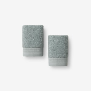 Company Cotton Plush Spa Solid Seaspray Cotton Wash Cloth (Set of 2)