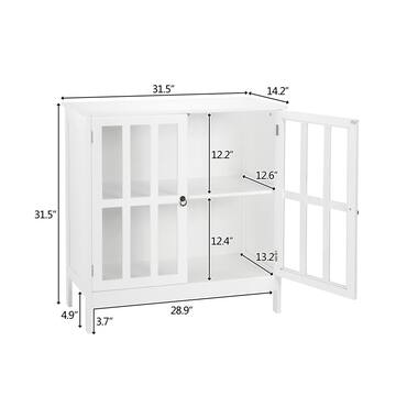 Winado MDF White Double Door Sideboard 303031706454