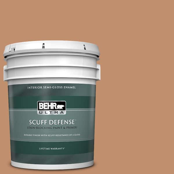 BEHR ULTRA 5 gal. #260F-5 Applesauce Cake Extra Durable Semi-Gloss Enamel Interior Paint & Primer