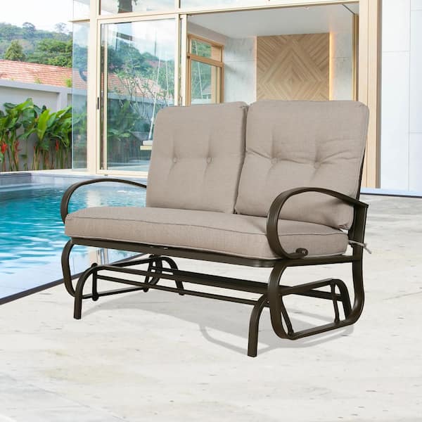 ULAX FURNITURE Black Adjustable Steel Outdoor Reclining Lounge Chair with  Red Cushion HD-970237R - The Home Depot