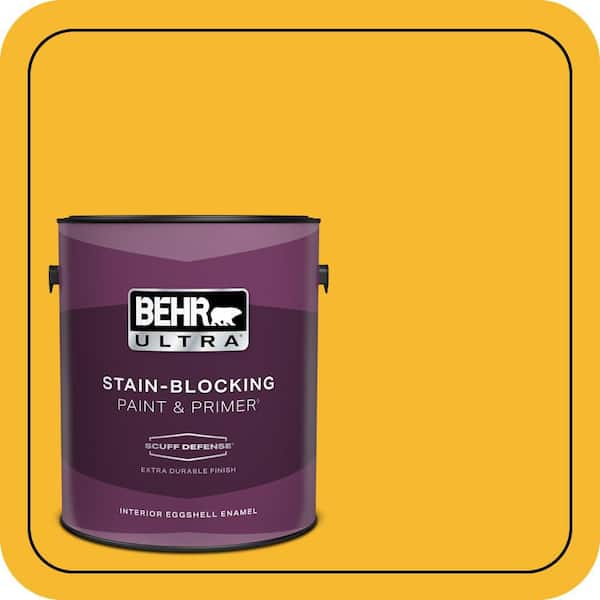 BEHR ULTRA 1 gal. Home Decorators Collection #HDC-MD-02A Yellow Groove Extra Durable Eggshell Enamel Interior Paint & Primer