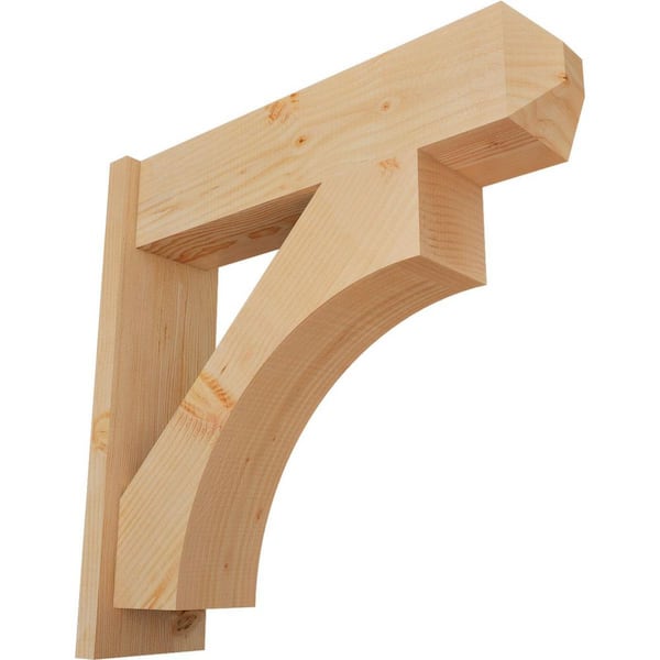 Ekena Millwork 8 in. x 28 in. x 28 in. Westlake Craftsman Smooth Douglas Fir Outlooker