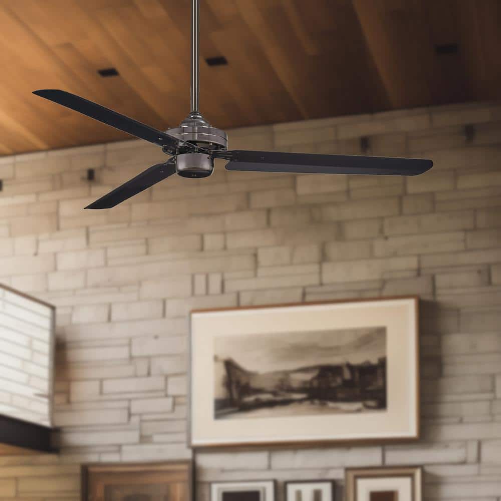 54" Gun Metal Industrial Ceiling Fan with Remote and Lighting