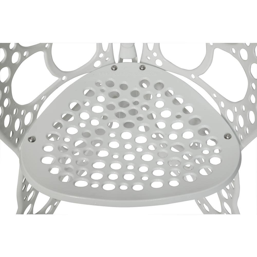 White Cast Aluminum Butterfly Outdoor Bistro Set