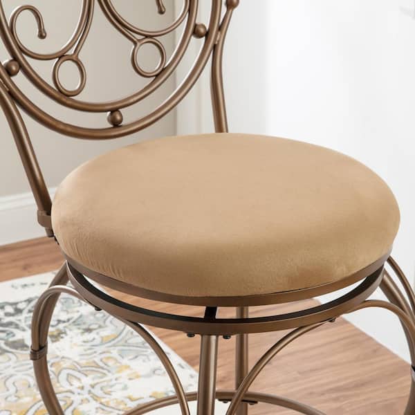 Brandt Big and Tall 30 in. Bronze Full Back Metal Bar Stool with Microfiber Seat