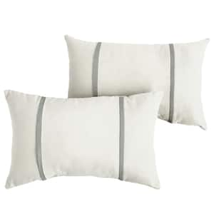 Linen Lumbar Pillow - Charcoal Stripe