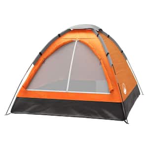 2-Person Orange Dome Tent with Carry Bag