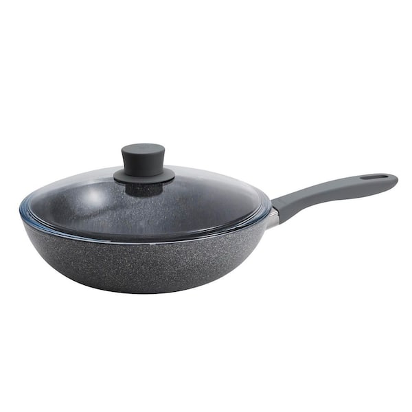Parma Plus Ceramic 11 in. Aluminum Ceramic Nonstick Electric Smooth Top, Gas compatible Wok with Lid
