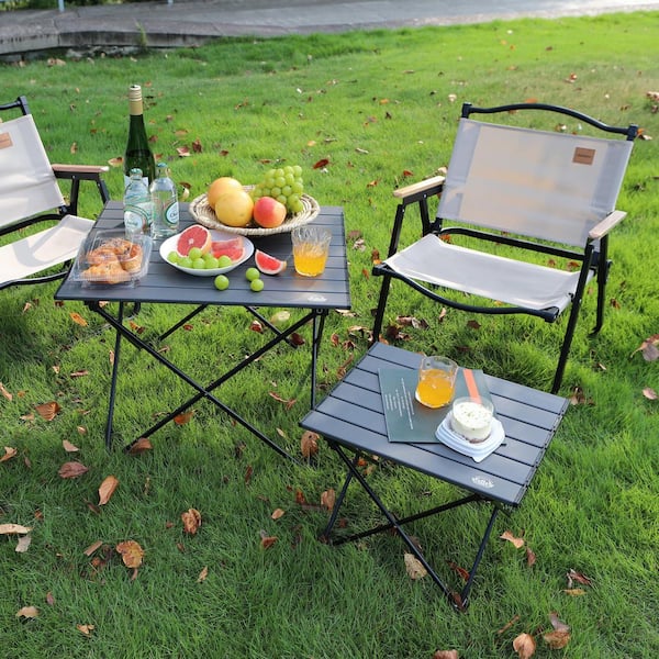 Misopily 15.75 in. Aluminum Square Aluminum Picnic Tables Table