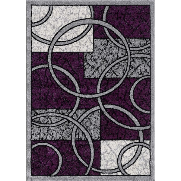 L'Baiet Selena Purple Geometric 5 ft. x 7 ft. Area Rug