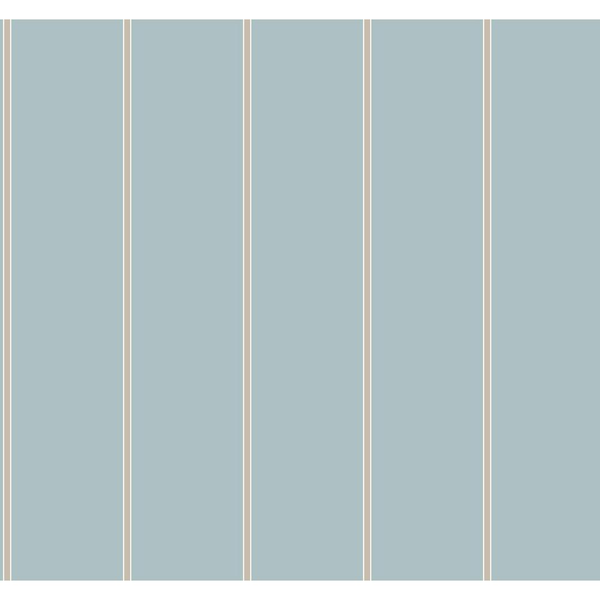 York Wallcoverings Social Club Stripe Lt Blue/Gold Spray and Stick Roll (Covers 60.75 sq. ft.)