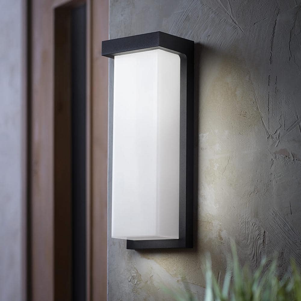 Skeet Black Modern Integrated LED Outdoor Hardwired Garage and Porch-Light Lantern Sconce price history on PriceWatchPro