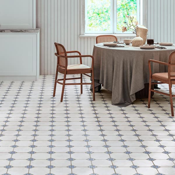 Englishtown Blue 13 in. x 13 in. Porcelain Floor and Wall Tile (10.76 sq. ft. /Case)