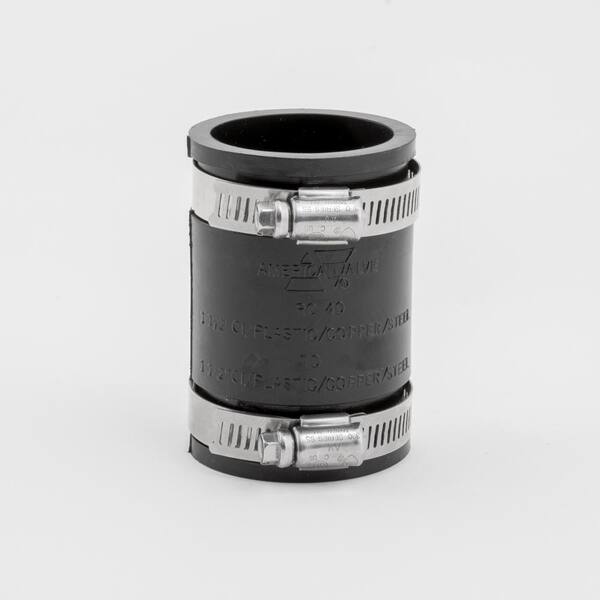 American Valve Flexible Coupling 1 1/2 in. x 1 1/2 in. Flexible PVC for Cast Iron or PVC Coupling with Stainless Steel Bands