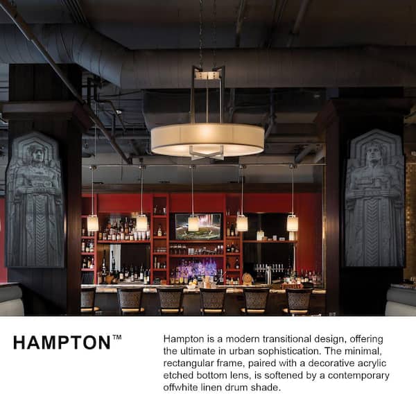 HINKLEY Hampton 4-Light Antique Nickel Shaded Mini Pendant With