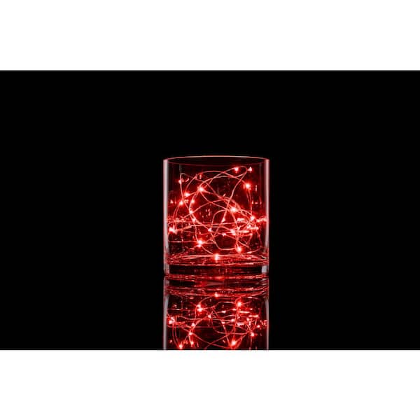 DEERPORT DECOR Outdoor/Indoor 12 ft. Battery Operated Micro Bulb Integrated LED String Light/Fairy Lights Red (3-Pack)