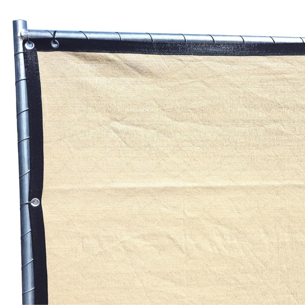 Beige Polyethylene Privacy Screen Fence for Garden and Pool, 8 ft. by 50 ft.