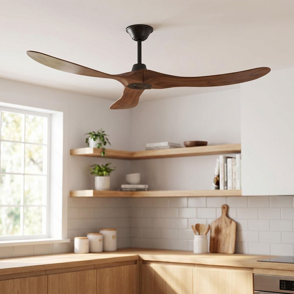 FUFU&GAGA 60 in. Indoor/Outdoor 3-Solid Wood Blades Propeller
