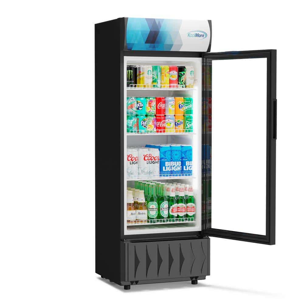 22-Inch Black Single Door Commercial Display Refrigerator